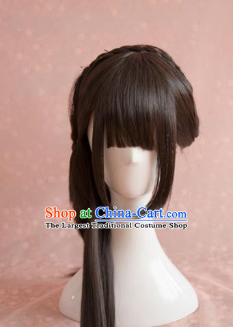 Traditional Chinese Song Dynasty Princess Wigs Cosplay Ancient Female Swordsman Chignon for Women