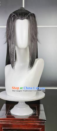 Traditional Chinese Cosplay Swordsman Wigs Sheath Ancient Young Kawaler Chignon for Men