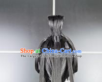 Traditional Chinese Cosplay Fairy Grey Wigs Sheath Ancient Female Swordsman Chignon for Women