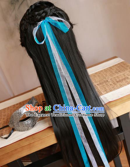 Traditional Chinese Ming Dynasty Wigs Cosplay Ancient Goddess Female Swordsman Chignon for Women
