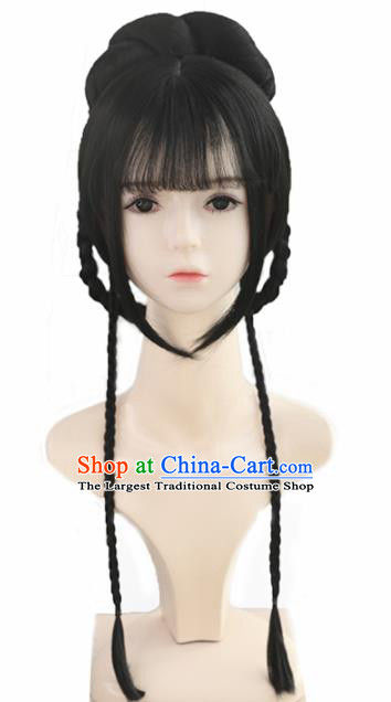 Traditional Chinese Cosplay Song Dynasty Princess Wigs Sheath Ancient Nobility Lady Chignon for Women