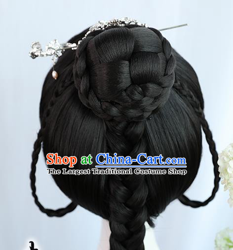 Traditional Chinese Cosplay Tang Dynasty Palace Princess Wigs Sheath Ancient Flying Apsaras Chignon for Women