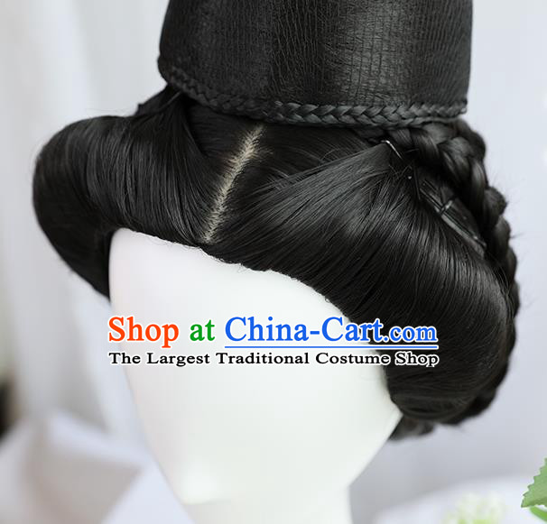 Traditional Chinese Cosplay Ming Dynasty Queen Wigs Sheath Ancient Taoist Nun Chignon for Women