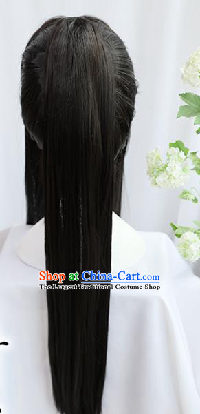 Traditional Chinese Cosplay Taoist Priest Jin Ling Wigs Sheath Ancient Young Swordsman Chignon for Men