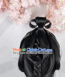 Traditional Chinese Cosplay Imperial Consort Wigs Sheath and Hair Accessories Ancient Goddess Chignon for Women
