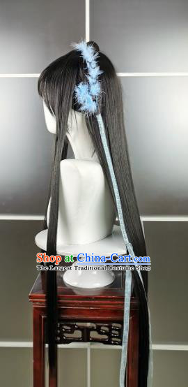 Traditional Chinese Cosplay Palace Princess Black Wigs Sheath Ancient Goddess Chignon for Women