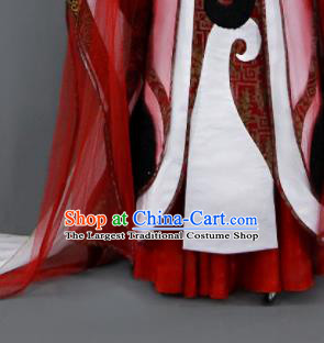 Chinese Cosplay Royal Highness Wedding Red Costumes Ancient Swordsman Clothing for Men