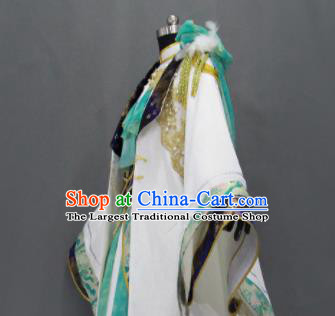 Customize Chinese Traditional Cosplay Monarch King Green Costumes Ancient Swordsman Clothing for Men