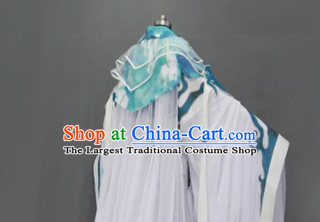 Customize Chinese Traditional Cosplay Taoist King Blue Costumes Ancient Swordsman Clothing for Men