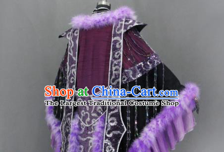 Traditional Chinese Cosplay Fairy Queen Purple Dress Ancient Drama Female Swordsman Costumes for Women