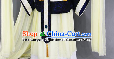Customize Chinese Traditional Cosplay Taoist Priest Navy Costumes Ancient Swordsman Clothing for Men
