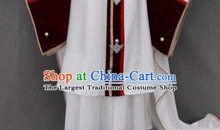 Customize Chinese Traditional Cosplay Prince White Costumes Ancient Swordsman Clothing for Men