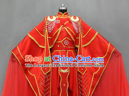 Traditional Chinese Cosplay Empress Red Dress Ancient Drama Female Swordsman Costumes for Women