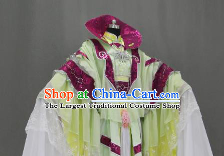 Traditional Chinese Cosplay Goddess Empress Yellow Dress Ancient Drama Female Swordsman Costumes for Women