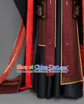 Customize Chinese Traditional Cosplay General Black Costumes Ancient Swordsman Clothing for Men