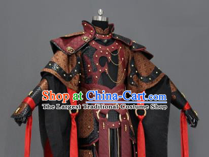 Customize Chinese Traditional Cosplay General Black Costumes Ancient Swordsman Clothing for Men