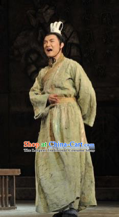Chinese Drama Fu Sheng Ancient Qin Dynasty Prince Green Clothing Stage Performance Dance Costume for Men