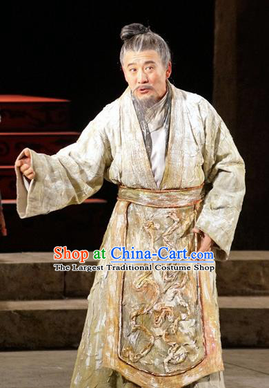 Chinese Drama Fu Sheng Ancient Qin Dynasty Confucian Scholar White Clothing Stage Performance Dance Costume for Men