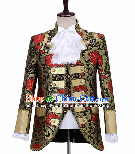 Traditional England Prince Costumes European Court Vest Coat Clothing for Men