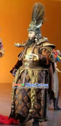 Chinese Zhaojun Chu Sai Ancient Mongol Nationality King Armor Clothing Stage Performance Dance Costume for Men