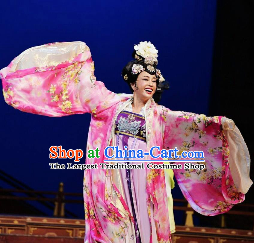 The Empress of China Ancient Tang Dynasty Imperial Consort Dress Stage Performance Dance Costume and Headpiece for Women