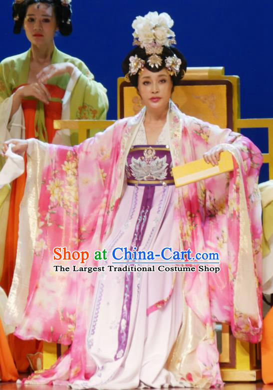 The Empress of China Ancient Tang Dynasty Imperial Consort Dress Stage Performance Dance Costume and Headpiece for Women