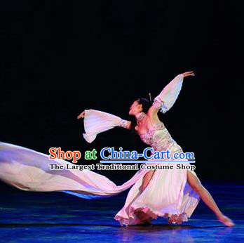 Chinese Impression of Suzhou Classical Dance Dress Stage Performance Costume and Headpiece for Women