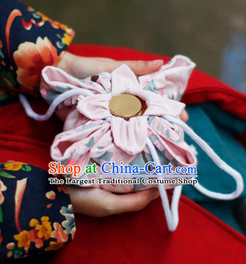 Traditional Chinese Ancient Termofor Cover Classical Pattern Pink Cloth Bag