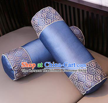 Traditional Chinese Home Decoration Accessories Pillowslip Cloud Pattern Blue Brocade Cover