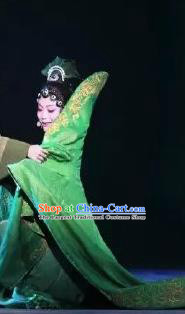 Chinese Zhaojun Chu Sai Ancient Imperial Consort Classical Dance Green Dress Stage Performance Costume and Headpiece for Women