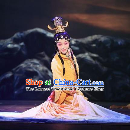 Chinese Zhaojun Chu Sai Ancient Court Classical Dance Dress Stage Performance Costume and Headpiece for Women