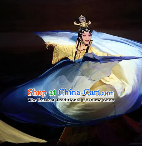 Chinese Zhaojun Chu Sai Ancient Court Classical Dance Dress Stage Performance Costume and Headpiece for Women