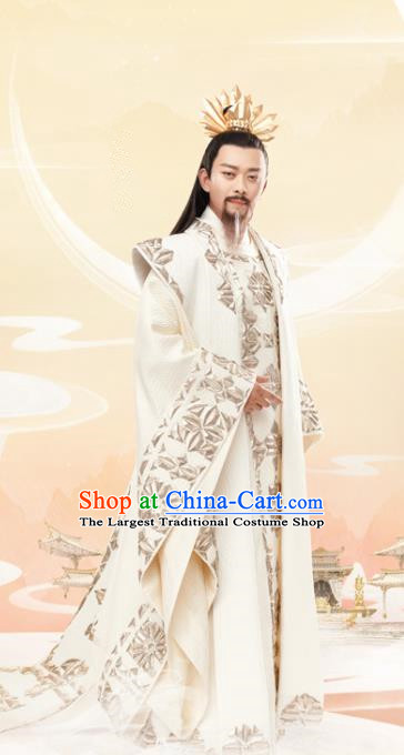 Chinese Ancient God King Drama Love and Destiny Heavenly Emperor Replica Costumes and Headpiece for Men