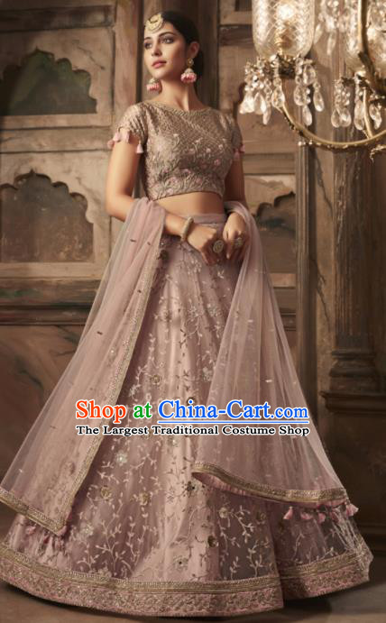 Traditional Indian Court Lehenga Embroidered Silk Dress Asian India National Bollywood Costumes for Women