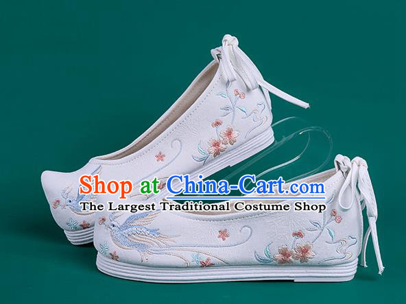 Chinese Traditional Embroidered White Cloth Shoes Hanfu Shoes Princess Shoes for Women