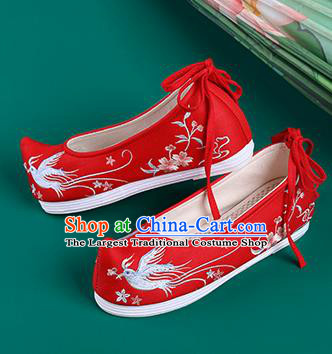 Chinese Traditional Embroidered Red Cloth Shoes Hanfu Shoes Princess Shoes for Women