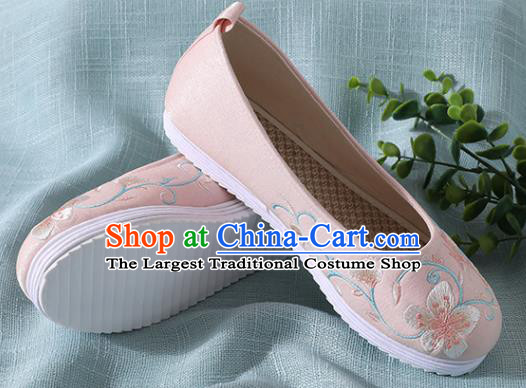 Traditional Chinese Handmade Embroidered Pink Shoes Wedding Shoes Hanfu Shoes Princess Shoes for Women