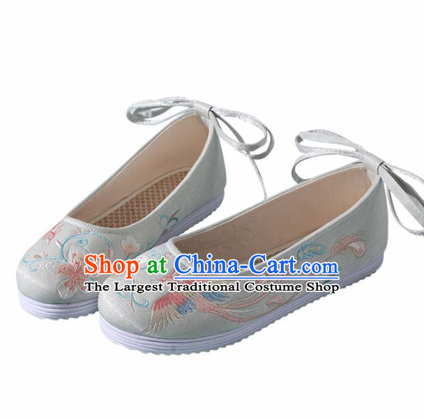 Traditional Chinese Handmade Embroidered Light Green Shoes Wedding Shoes Hanfu Shoes Princess Shoes for Women