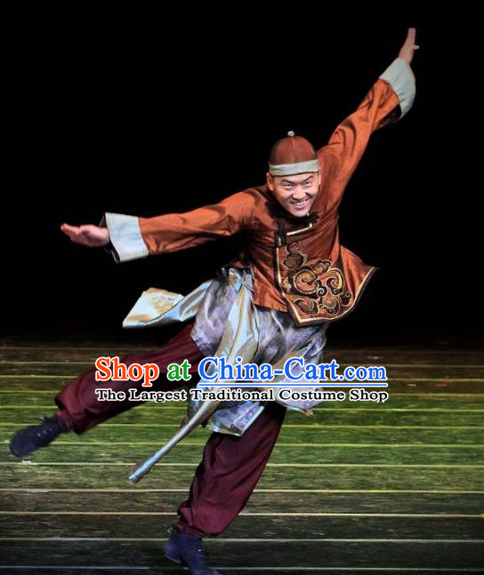 Chinese Dance Drama Wild Jujubes Ancient Qing Dynasty Merchant Clothing Stage Performance Dance Costume for Men