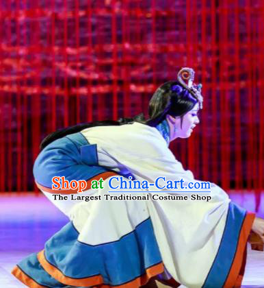 Lady Zhaojun Chinese Han Dynasty Dance White Dress Stage Performance Dance Costume and Headpiece for Women