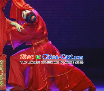 Sunsets Chinese Classical Dance Ancient Scholar Xu Xian Wedding Red Clothing Stage Performance Dance Costume for Men