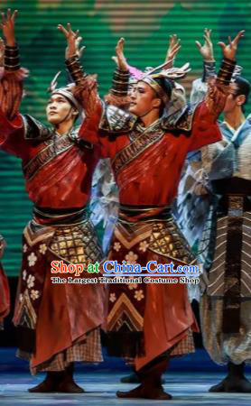 Sunsets Chinese Classical Dance Ancient Warrior Clothing Stage Performance Dance Costume for Men