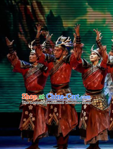 Sunsets Chinese Classical Dance Ancient Warrior Clothing Stage Performance Dance Costume for Men