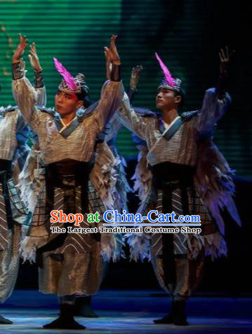 Sunsets Chinese Classical Dance Ancient Swordsman Clothing Stage Performance Dance Costume for Men