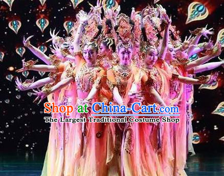 Meet Millennium Chinese Classical Dance Dress Stage Performance Dance Costume and Headpiece for Women