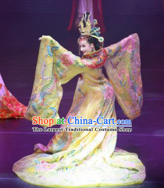 Meet Millennium Chinese Classical Dance Ancient Empress Dress Stage Performance Dance Costume and Headpiece for Women