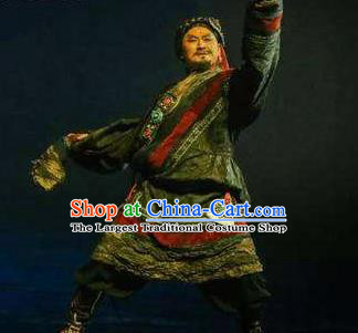 Chen Ai Luo Ding Chinese Tibetan Nationality Dance Clothing Stage Performance Dance Costume for Men