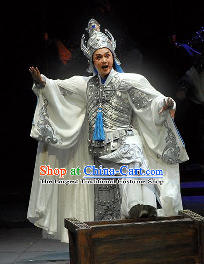 Xiao Qiao Marriage Chinese Peking Opera General Zhou Yu Clothing Stage Performance Dance Costume and Headpiece for Men