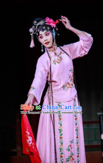 Xi Jiao Chinese Peking Opera Diva Pink Dress Stage Performance Dance Costume and Headpiece for Women