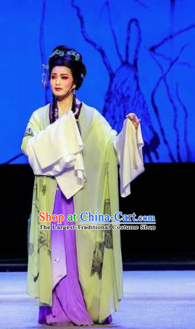 Phoenix Hairpin Chinese Peking Opera Diva Purple Dress Stage Performance Dance Costume and Headpiece for Women